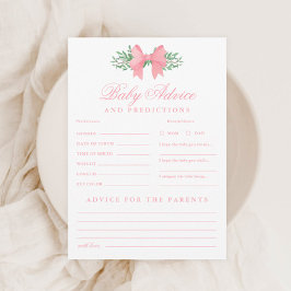 Pink Bow Baby Advies en voorspellingen Douche spel Kaart