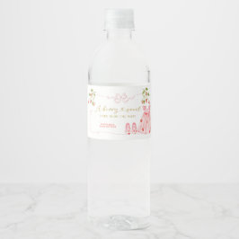 Pink Bow Baby Clothe Baby Shower Bottle Label Waterfles Etiket