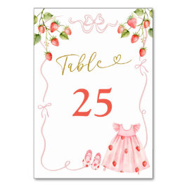 Pink Bow Baby Clothes Baby Shower Table Number Kaart