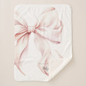 Pink Bow Baby Gift Sherpa Deken (Voorkant)