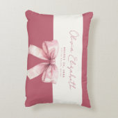Pink Bow Baby Girl Accent Kussen (Achterkant (Verticaal))