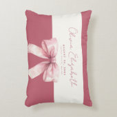Pink Bow Baby Girl Accent Kussen (Voorkant(Verticaal))