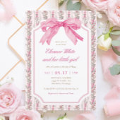 Pink Bow  Baby Girl baby shower Kaart