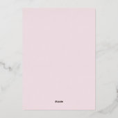  Pink Bow Baby Girl Shower Folie Uitnodiging (Achterkant)