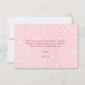 Pink Bow Baby Girl with Polka Dot Bedankkaart (Achterkant)