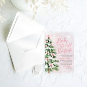 Pink Bow Baby Het is koud buiten Baby shower Acryl Uitnodigingen