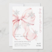 Pink Bow Baby Het is koud buiten Baby shower Kaart (Voorkant)