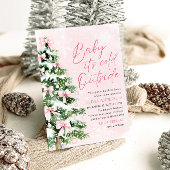 Pink Bow Baby Het is koud buiten Baby shower Kaart