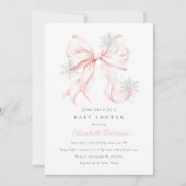 Pink Bow Baby Het is koud buiten Baby shower Kaart (Voorkant)