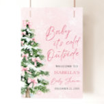 Pink Bow Baby Het is koud buiten Baby shower Poster<br><div class="desc">De Pink Bow Christmas Tree Baby It's Cold Outside Baby shower Poster heeft een feestelijk en charmant ontwerp met roze strikken en een kerstboom, ideaal voor een baby shower met een winterthema. Het poster zal de vakantiegeest vangen met behoud van de zachte elegantie van het thema "Baby It's Cold Outside",...</div>