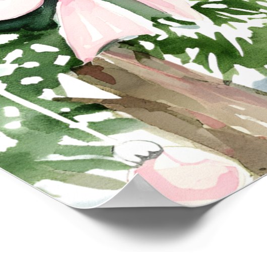 Pink Bow Baby Het is koud buiten Baby shower Poster (Hoek)