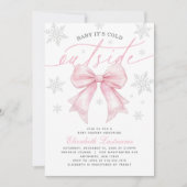 Pink Bow Baby Het is koud buiten het Baby shower Kaart (Voorkant)