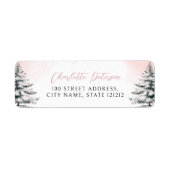 Pink Bow Baby Het is Koud Buiten Terugkeer Adres Etiket (Voorkant)