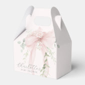 Pink Bow Baby in bloom Baby Shower Bedankdoosjes (Voorkant Zijde)