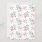 Pink Bow Baby in Bloom Baby shower Kaart (Achterkant)
