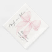 Pink Bow Baby in Bloom Baby Shower Paper Napkin Servet (Hoek)