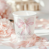 Pink Bow Baby in Bloom Baby shower Papieren Bekers