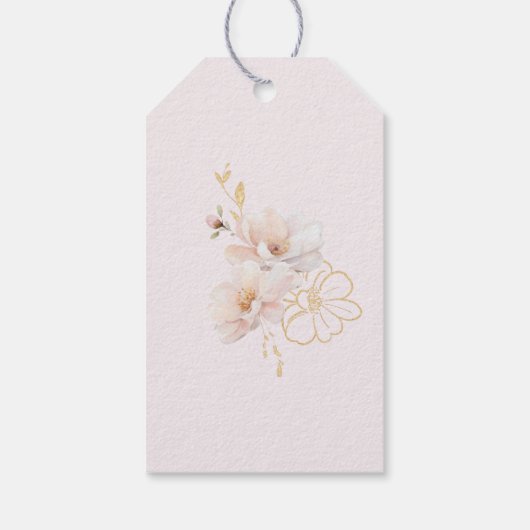 Pink Bow Baby in Bloom bloemendank u Cadeaulabel (Achterkant)