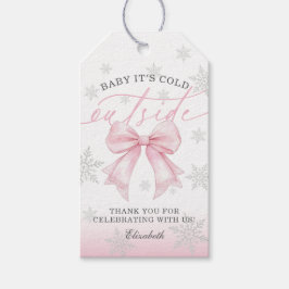 Pink Bow Baby Its Cold Outside Baby Shower Cadeaulabel