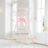 Pink Bow Baby Its Cold Outside Baby Shower Welcome Acryl Bord