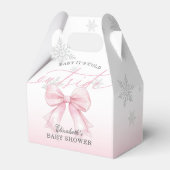 Pink Bow Baby Its Cold Outside Baby Shower Welcome Bedankdoosjes (Voorkant Zijde)
