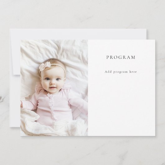 Pink Bow Baby Naming Ceremony Programma (Achterkant)