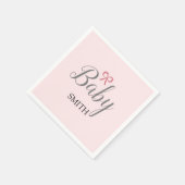Pink Bow Baby Script Aangepaste naam Servet (Hoek)