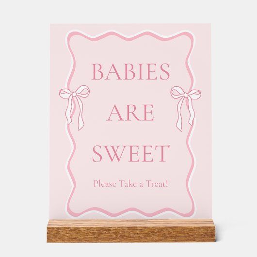 Pink Bow Baby shower Baby's zijn Sweet Favour Acryl Bord