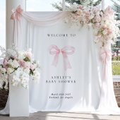 Pink Bow Baby Shower Backdrop Wandkleed