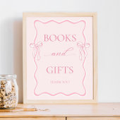 Pink Bow Baby shower Boeken en geschenken Poster