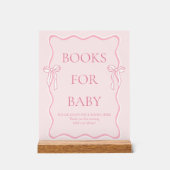 Pink Bow Baby shower Boeken voor Baby Acryl Bord (Voorkant)