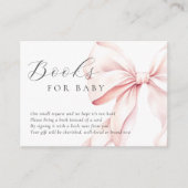 Pink Bow Baby shower Boeken voor Baby Enclosure Ka Informatiekaartje (Voorkant)