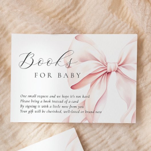 Pink Bow Baby shower Boeken voor Baby Enclosure Ka Informatiekaartje