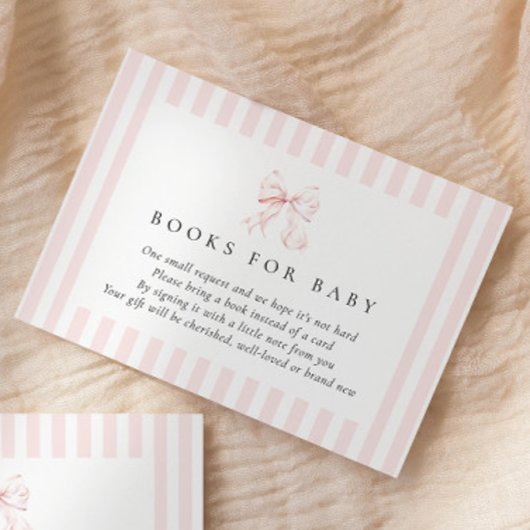 Pink Bow Baby shower Boeken voor Baby Enclosure Ka Informatiekaartje