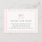 Pink Bow Baby shower Boeken voor Baby Enclosure Ka Informatiekaartje (Voorkant)
