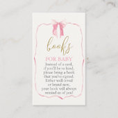 Pink Bow Baby shower Boeken voor Baby Informatiekaartje (Voorkant)