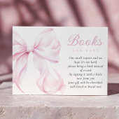 Pink Bow Baby shower Boeken voor Baby Informatiekaartje