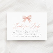 Pink Bow Baby shower Boeken voor Baby Informatiekaartje