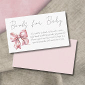 Pink Bow Baby shower Boeken voor Baby Informatiekaartje