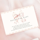 Pink Bow Baby shower Boeken voor Baby Informatiekaartje