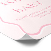 Pink Bow Baby shower Boeken voor Baby Poster (Hoek)