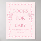 Pink Bow Baby shower Boeken voor Baby Poster (Voorkant)