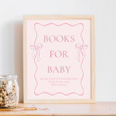Pink Bow Baby shower Boeken voor Baby Poster