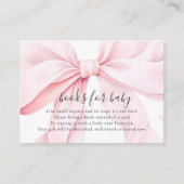 Pink Bow Baby Shower Books for Baby Enclosure Card Informatiekaartje (Voorkant)