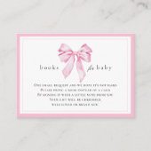 Pink Bow Baby Shower Books for Baby Informatiekaartje (Voorkant)