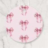 Pink Bow Baby shower Botwful Bedankt Bedankjes Labels (Achterkant)