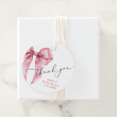 Pink Bow Baby shower Botwful Bedankt Bedankjes Labels (In situ)