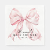 Pink Bow Baby Shower Coquette Bow Servet (Voorkant)