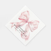 Pink Bow Baby Shower Coquette Bow Servet (Hoek)