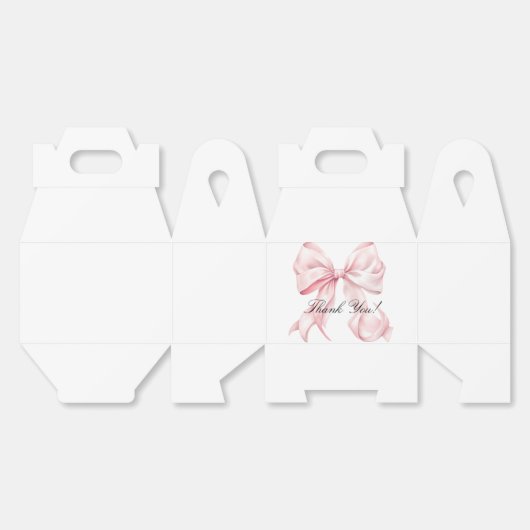 Pink Bow Baby Shower Coquette Bow Theme Bedankdoosjes (Ongevouwen)